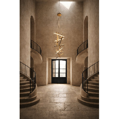 Erratic Forms Sputnik Vertical LED Chandelier