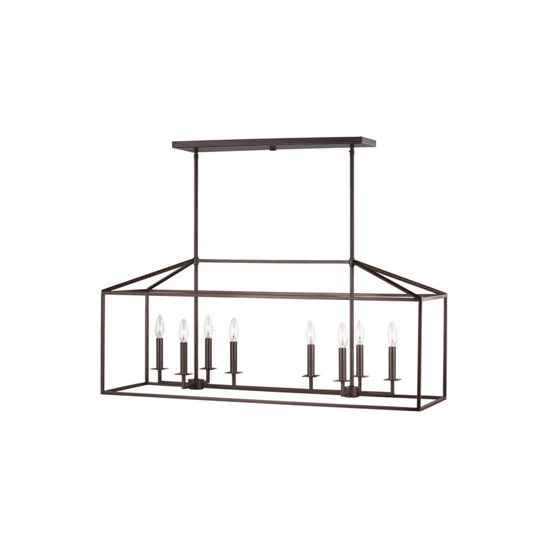 Lustre 8 lumières Ellis, Non, Bronze