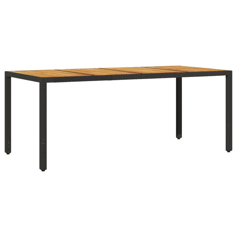 Kenmare Rectangular Outdoor Dining Table , 150cm cm W 90cm cm D, Black, 75cm H x 190cm W x 90cm D