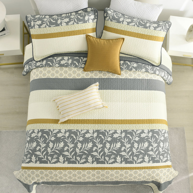 Ensembles de courtepointe 100% coton 98 po x 106 po DDUOXIN - 1 courtepointe avec 2 taies décoratives