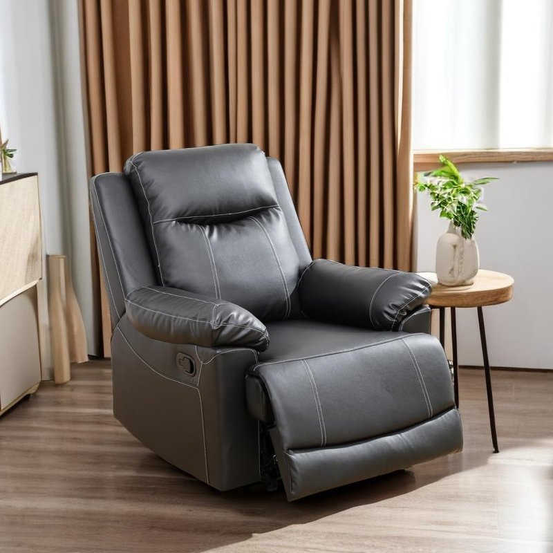 Fauteuil inclinable en similicuir Cudney, Noir
