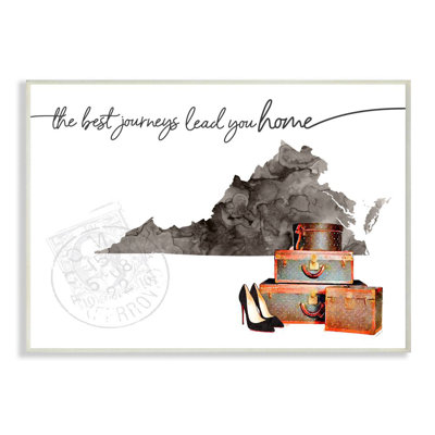 «Virginia State the Best Journey plomb You Home Fashion Shoes and L bagages Illustration» par Amanda Greenwood, impression