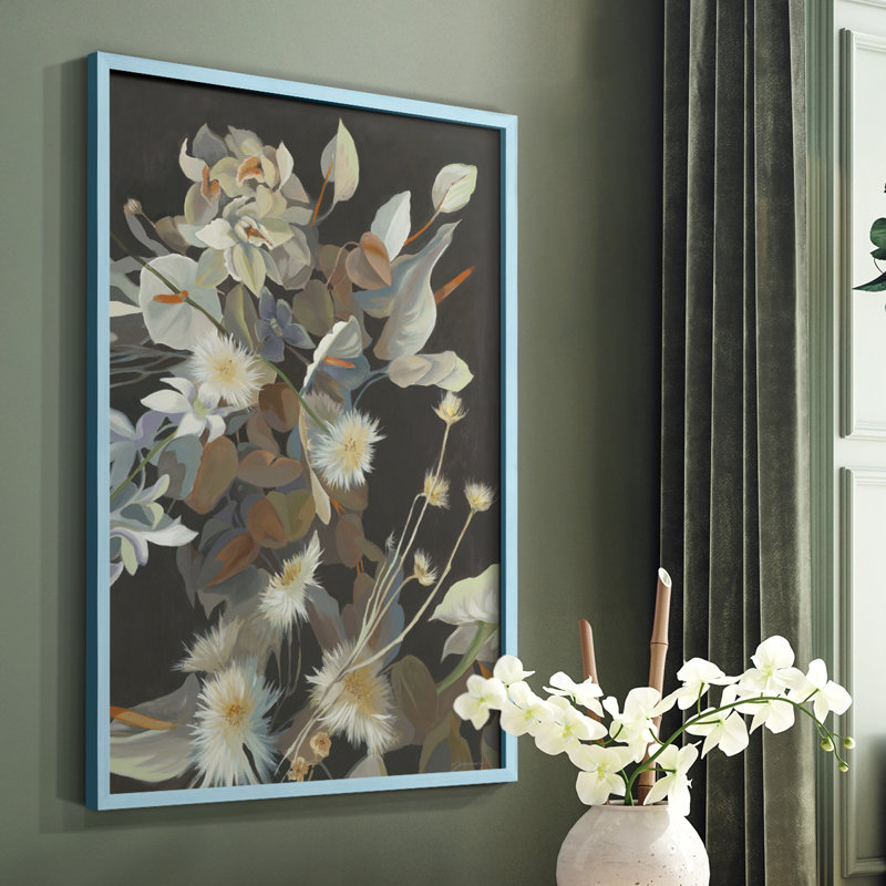 Turn a New Leaf Framed Print - Solid Wood, Blue Single Picture Framed, 10" H x 8" W