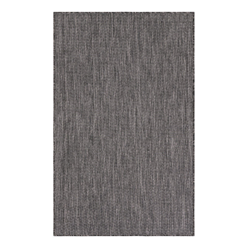 Tapis noir intérieur / extérieur Avaughn, Rectangle 3 pi 1 po x 5 pi 3 po, Noir