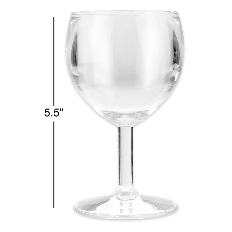 Le GE Verres à vin en plastique incassables réutilisables et résistants, 6 onces, transparent (ensemble de 4)