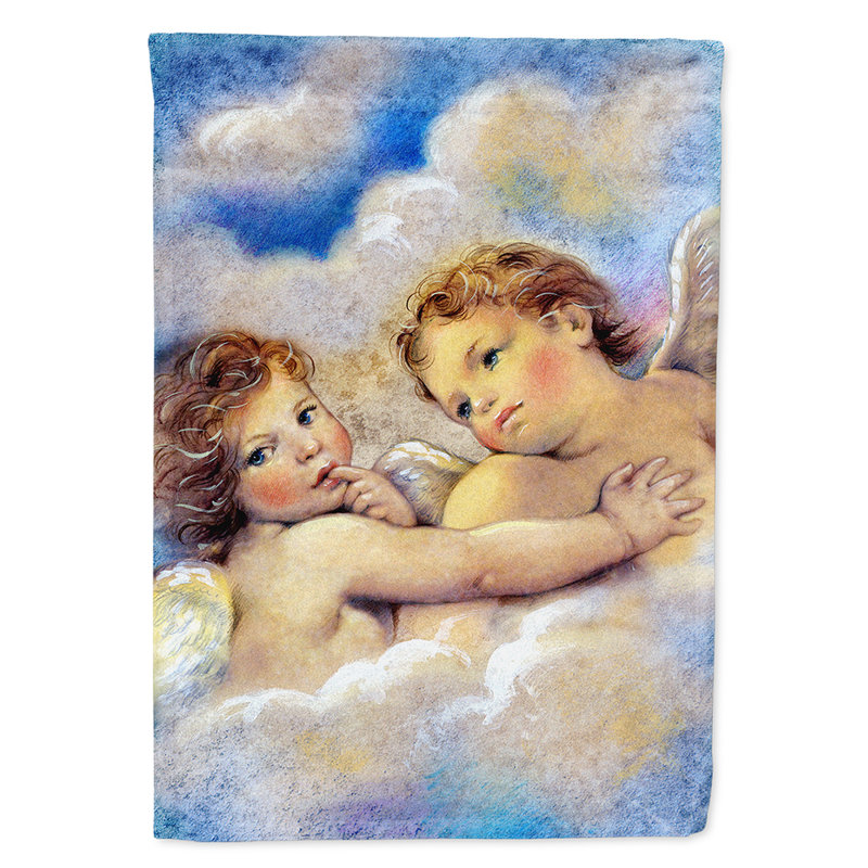 Drapeau de jardin à 2 côtés anges, H 40 po x l 28 po