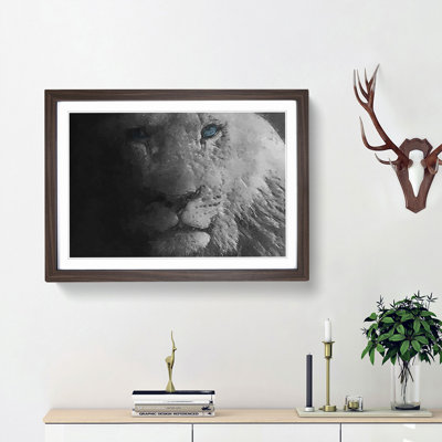 Teal Blue Eyes of a Lion in Abstract - Picture Frame Graphic Art Print