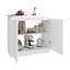 White Kitchen Storage Cabinet with 2 Doors and 3 Shelf-129373998