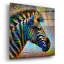 Art mural en verre épique «Zebra» par Pierre Gavidia, 36 po x 36 po-117540631