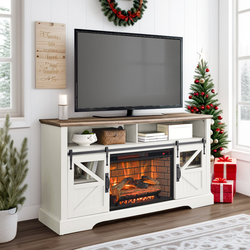 Bobbilynn TV Stand for TVs up to 65" with Electric Fireplace