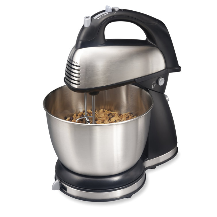 Hamilton Beach® Classic 6-Speed 4-Quart Stand and Hand Mixer with QuickBurst and Stainless Steel Bowl