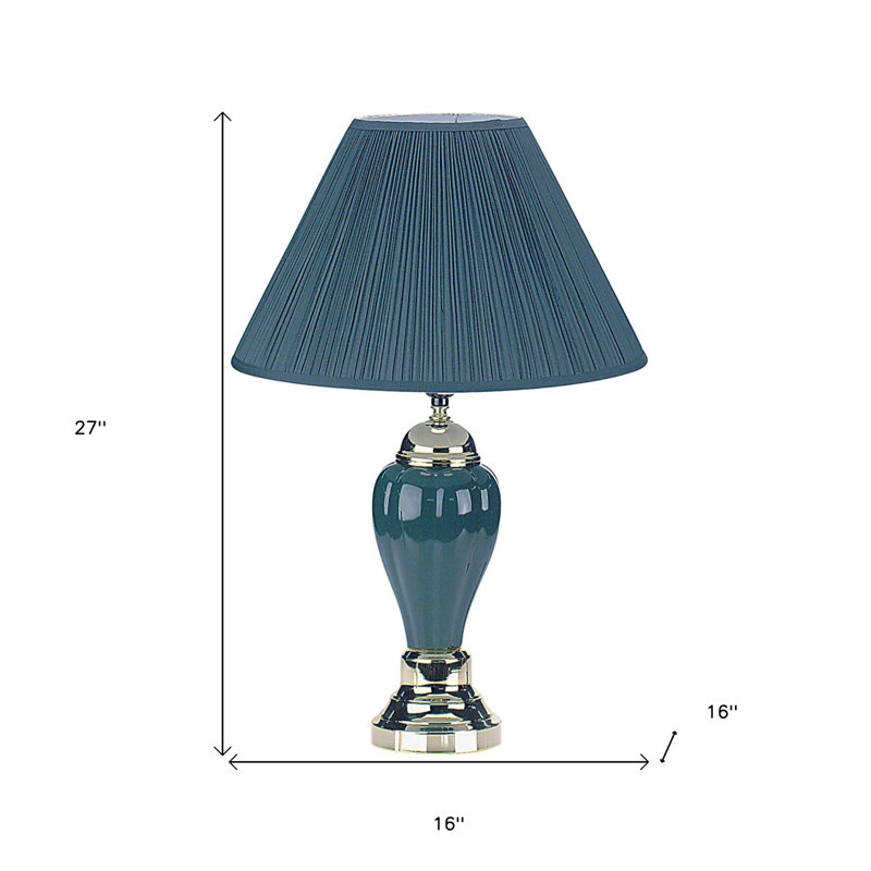 Lampe de table 1pc, Chrome / sarcelle, Sarcelle