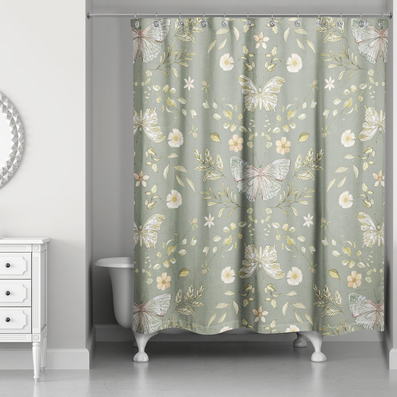 Rideau de douche simple Anglina, Olive