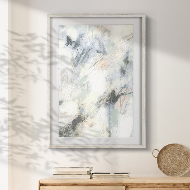 Statique pastel I - impression encadrée, H 28,5 po x l 20,5 po, Blanc