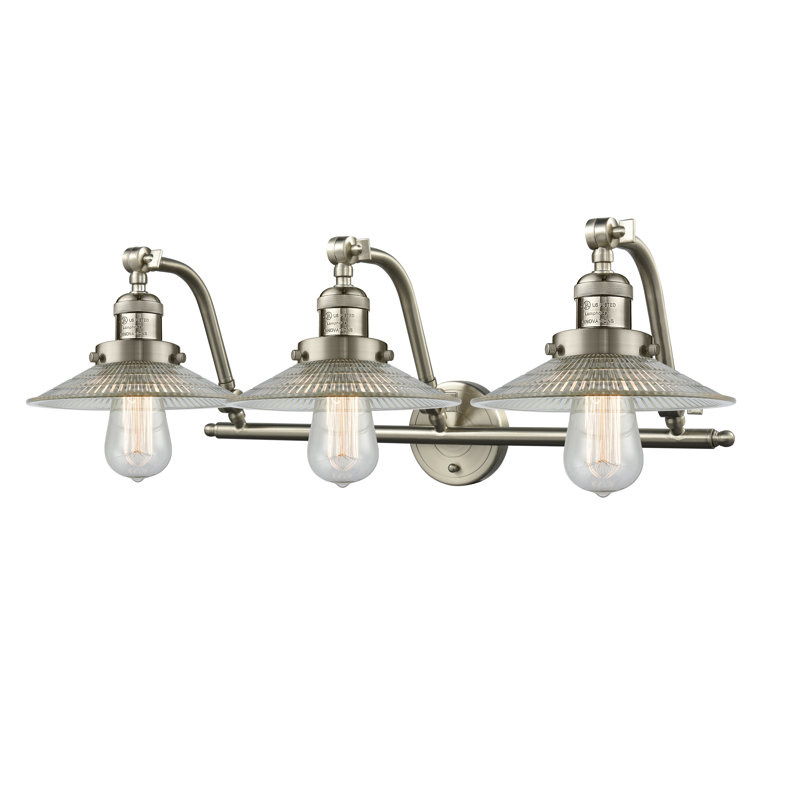 Éclairage pour salle de bain 3 lumières Miramontes, Nickel satiné brossé, Ampoule rétro 60 W