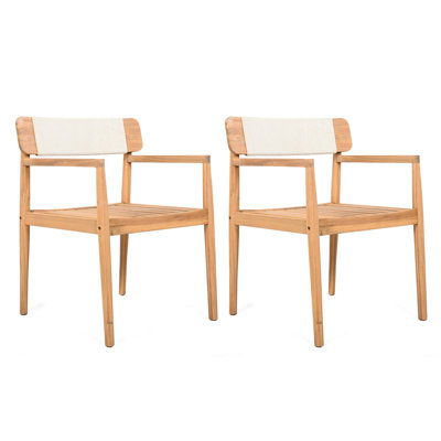 Ensemble de meubles de patio 4 pièces toutes saisons avec chaises en bois tressé pour l'extérieur. Aspect, tissage en corde blanche pour la durabilité et l'esthétique, design ergonomique