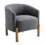 Fauteuil moderne gris, structure en contreplaqué et salon confortable en bois massif