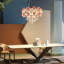 Lustre en cristal 20 pouces avec fleurs roses et blanches