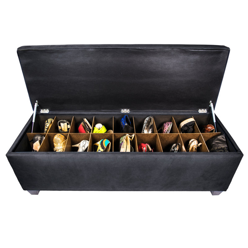 Heaney 18 Pair Shoe Storage Bench, Indigo