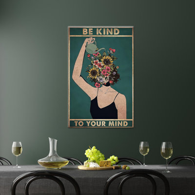 «Elegant Floral Woman», reproduction d'art moderne sur toile, 1P