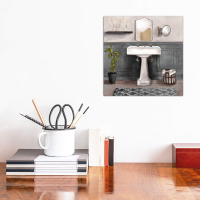 Serene Bath I Black & White by Bannarot - Wrapped Canvas Print