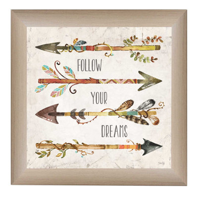 Follow Your Dreams Framed Wall Art for Living Room, Home Wall Decor Framed Print By Marla Rae
