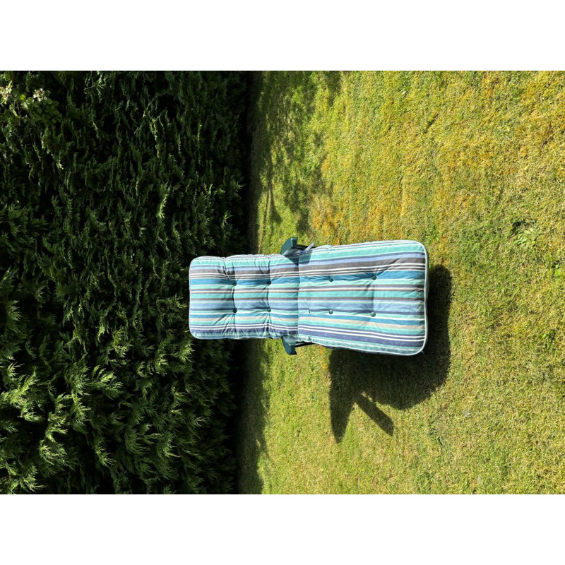 Chancler Steel Outdoor Lounge Chair, Green, Blue