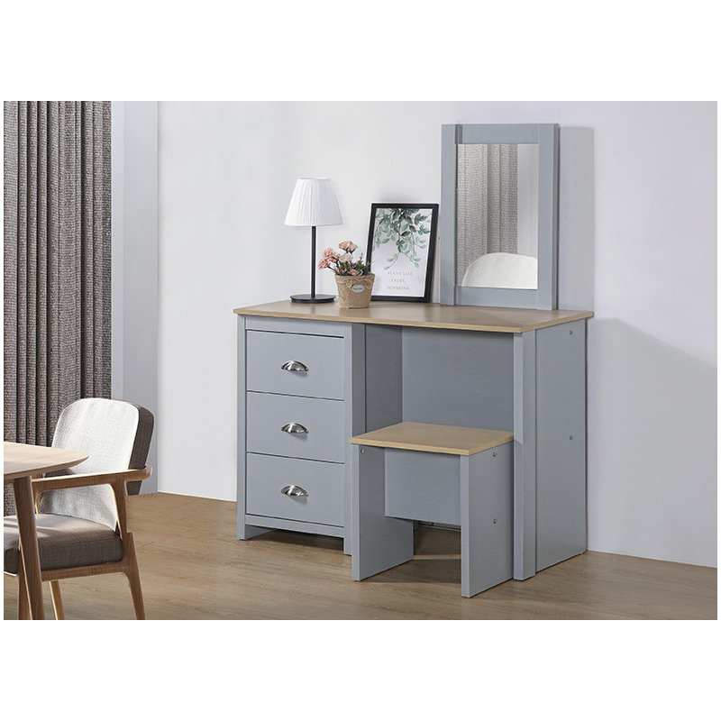 Aarzish Dressing Table with Mirror, Grey