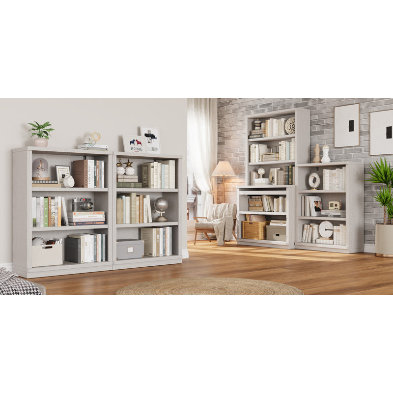 Brusnice Standard Bookcase with Shelf, White, 42" H x 31" W