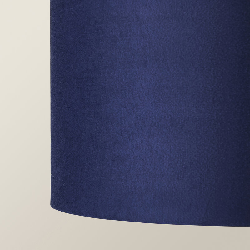 Aidar Linen Blend Drum Lamp Shade ( Slip-On ) in Blue, 25" H x 45" W x 45" D