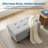 Light Grey Storage Ottoman | Non-pilling Fabric | X-stitching | Solid Wood Frame