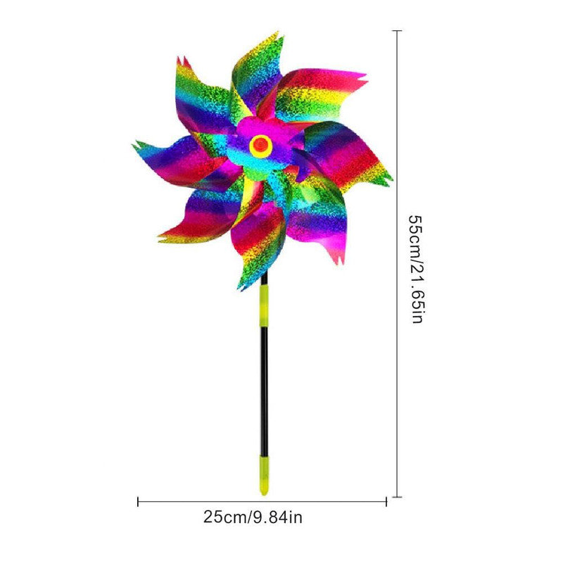 Rouleaux réfléchissants arc-en-ciel pour la cour et le jardin, H 7,09 po x l 7,87 po x P 2,36 po, Dégradé