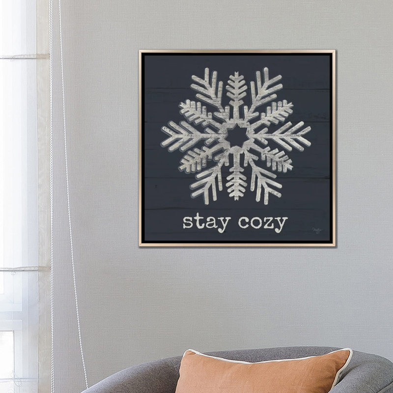 «Stay Cozy Snowflake», reproduction d'art sur toile encadrée, H 26 po x l 26 po, Impression encadrée sans passe-partout