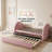 Upholstered Daybeds With Pull-Out Trundle, Modern Curved Bed Frame With Padded Headboard & Footboard, Detachable 2-In-1 Design For Sleepovers-91717458-91717463