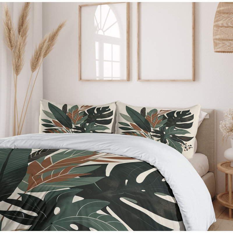Monstera Duvet Cover, Queen Duvet Cover + 2 Standard Shams
