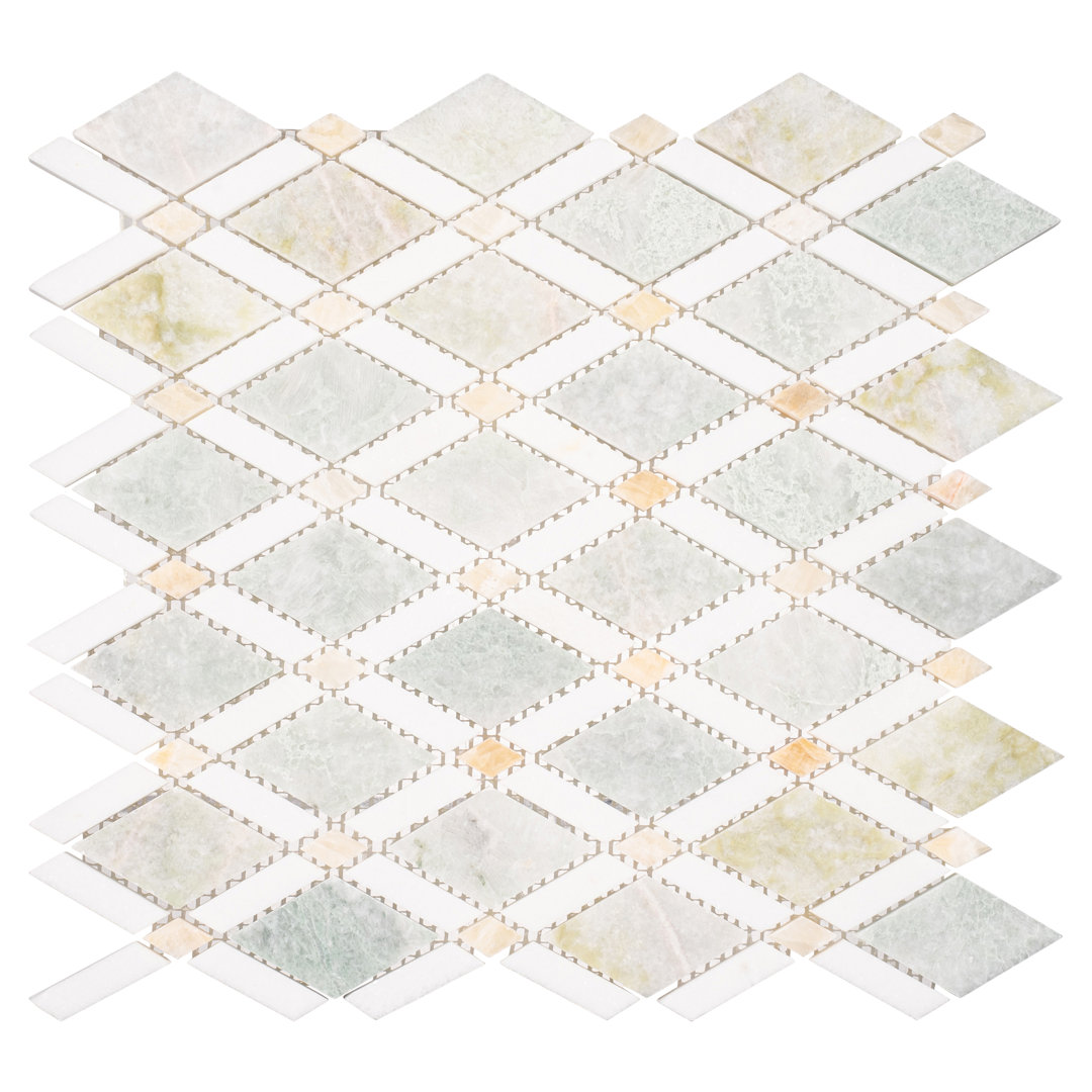 Victory 2" x 3" Marble Diamond Novelty Mosaic Kitchen Backsplash, Bathroom, Shower, Pool, Wall and Floor Tile Andova 