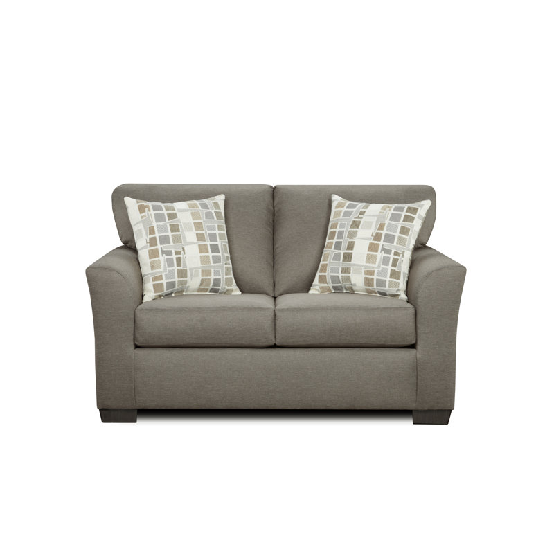 60" Flared Arm Loveseat with Reversible Cushions, Taupe