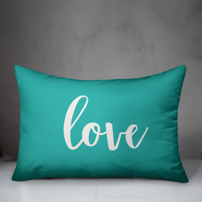  Housse de coussin rectangulaire et insert, Bleu sarcelle