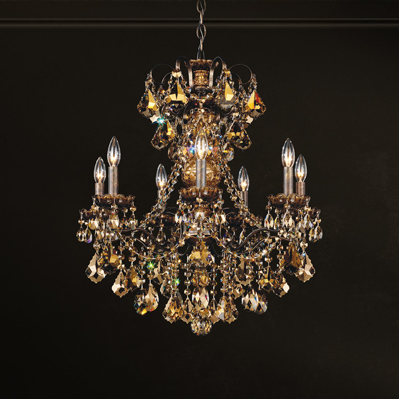 New Orleans 7 - Light Chandelier, Black Pearl, Handcut Heritage, 110 V
