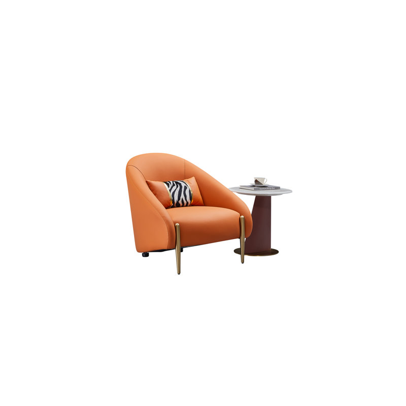 Skender de 30 po de largeur, Cuir véritable orange