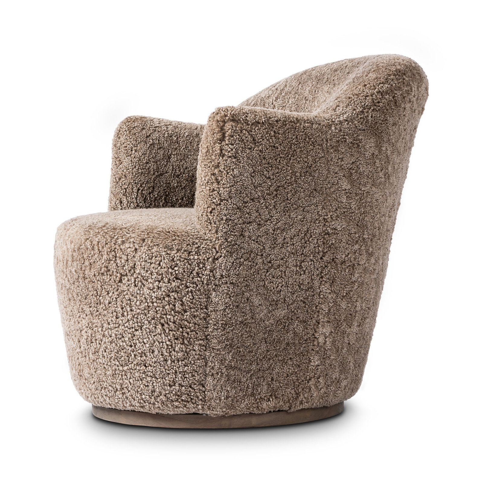 Corson Swivel Accent Chair, Taupe Shearling