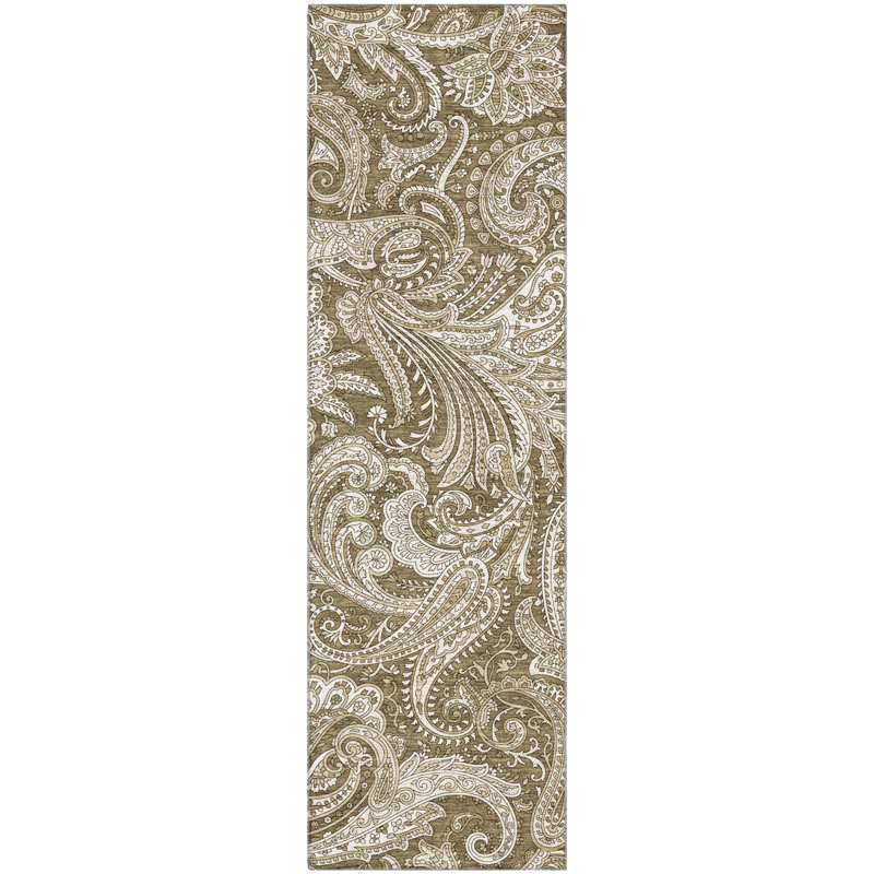 Premium Machine Washable Antonelli Chocolate Rug, Runner 2'3" x 7'6"