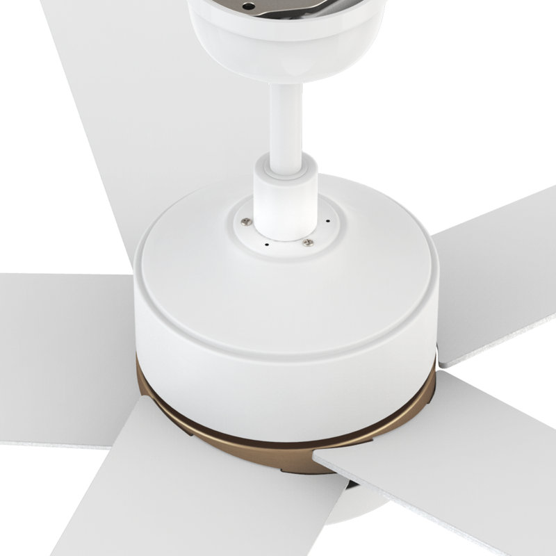  Ventilateur de plafond intelligent 52 po avec lumière DEL intégrée et télécommande, Blanc