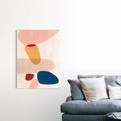 Reproduction d’art sur toile rose Pebbles I par Eva watts
