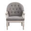 Chaise Florian, tissu gris et finition blanc antique