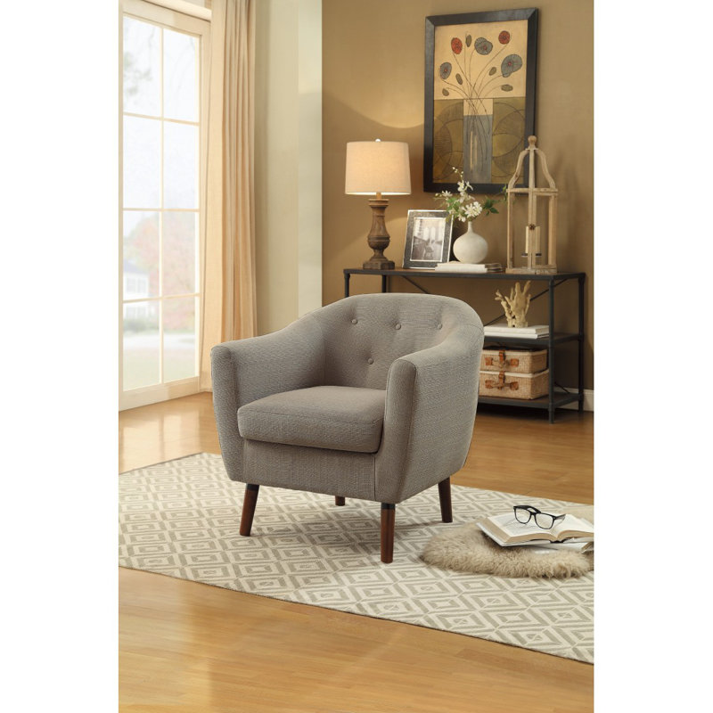 Chaise d'appoint rembourrée en tissu 1pc, Beige