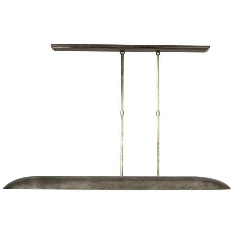 Anne-Marie Barton Remi 60" Linear Pendant, Mottled Pewter and Warm Walnut