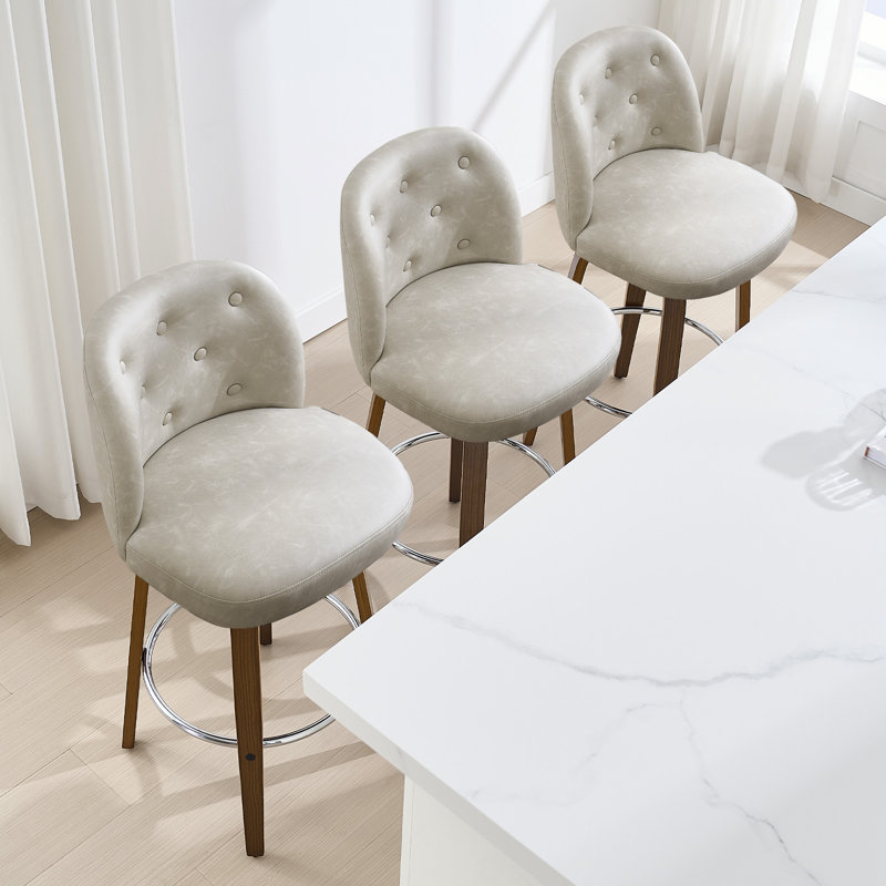 Tabouret pivotant rembourré, Grège, 3, Tabouret de bar (siège d'une hauteur de 29 po)
