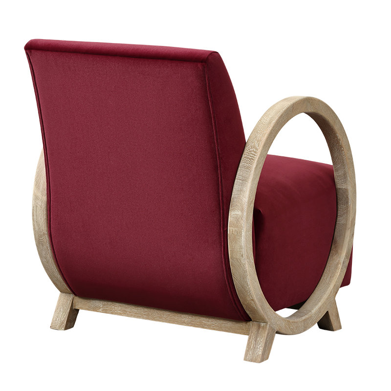 Upholstered Club Chair, Red