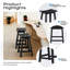 Tabouret de comptoir de cuisine Backless-778717200-773046084